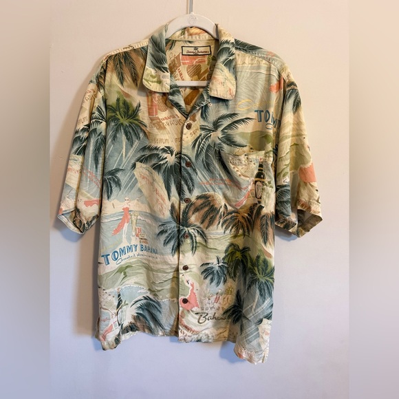 Tommy Bahama 100% Silk Button Shirt - Size L - Picture 1 of 7
